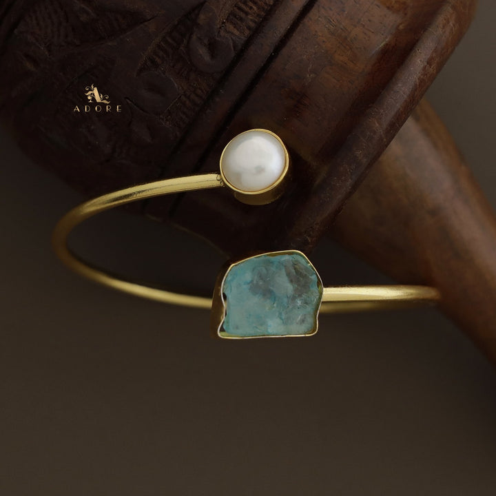 Libra Dyed Stone + Pearl Bangle