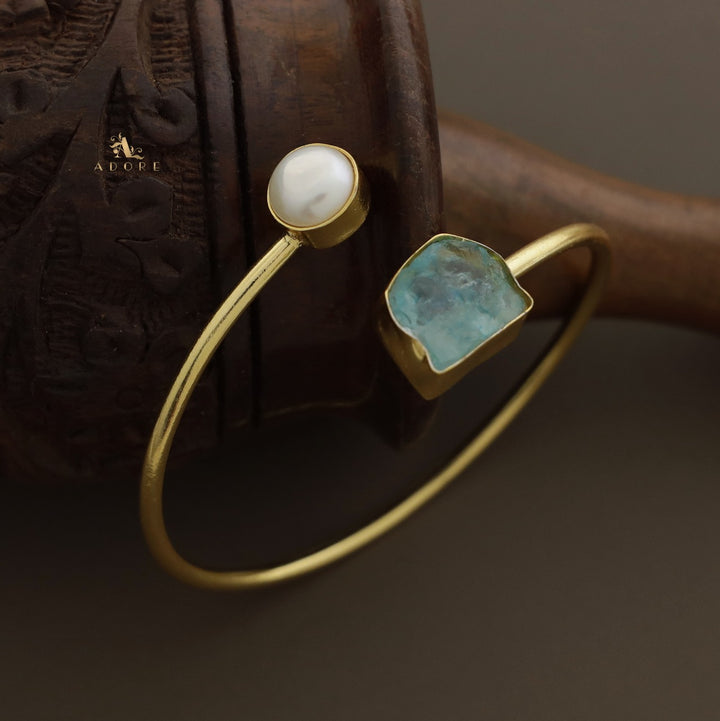 Libra Dyed Stone + Pearl Bangle