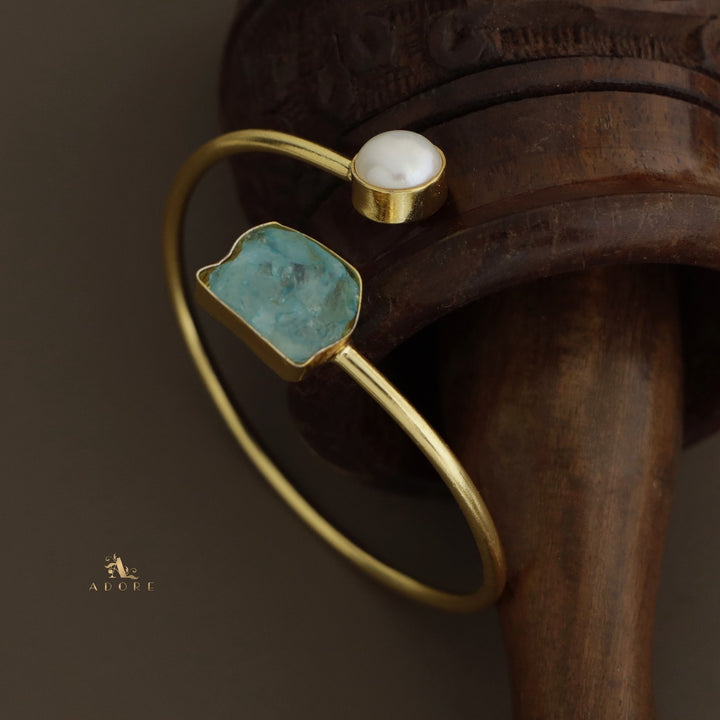 Libra Dyed Stone + Pearl Bangle