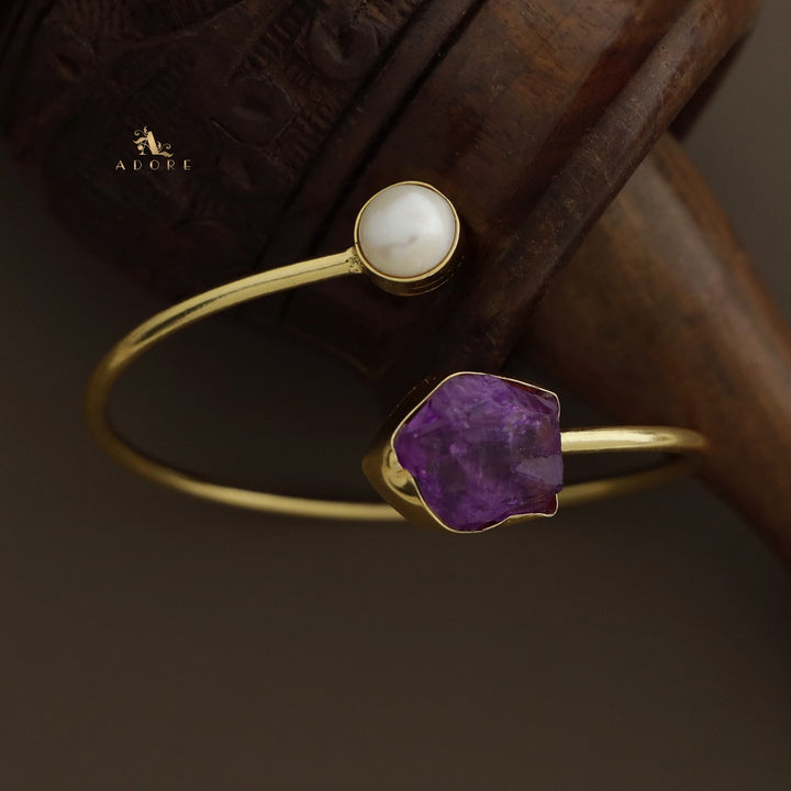Libra Dyed Stone + Pearl Bangle