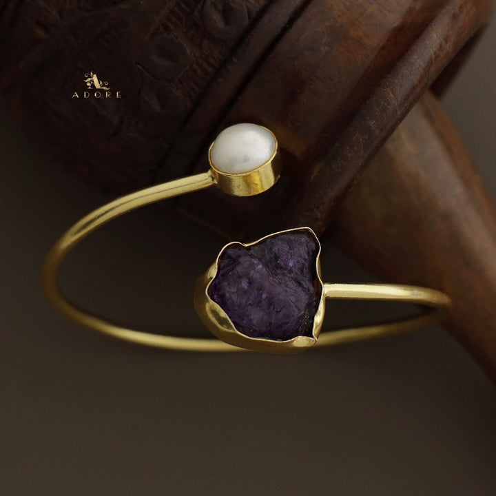 Libra Dyed Stone + Pearl Bangle