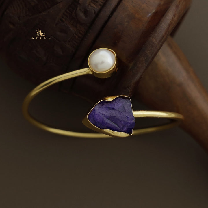 Libra Dyed Stone + Pearl Bangle
