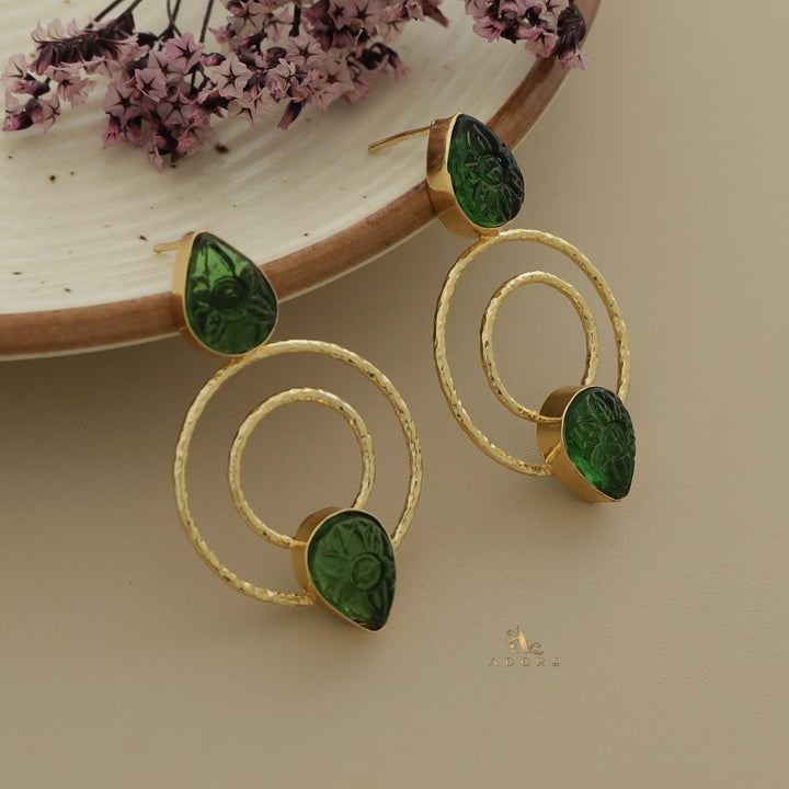 Carved Dasia Dual Drop Earring