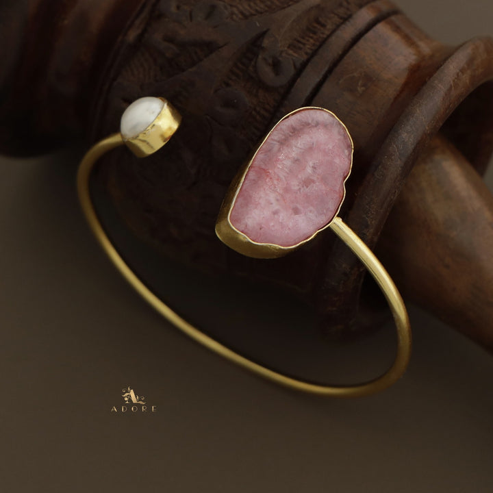 Trish Solar Agate + Pearl Bangle