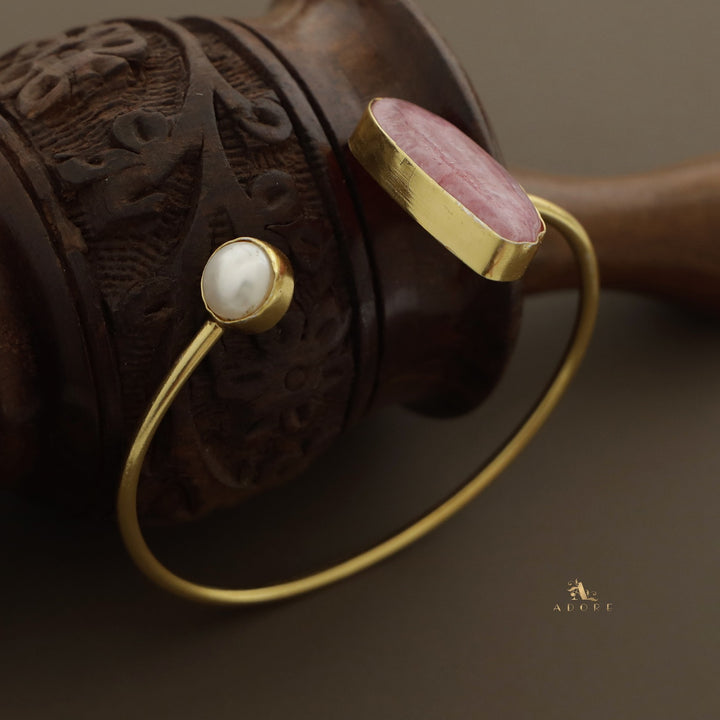 Trish Solar Agate + Pearl Bangle