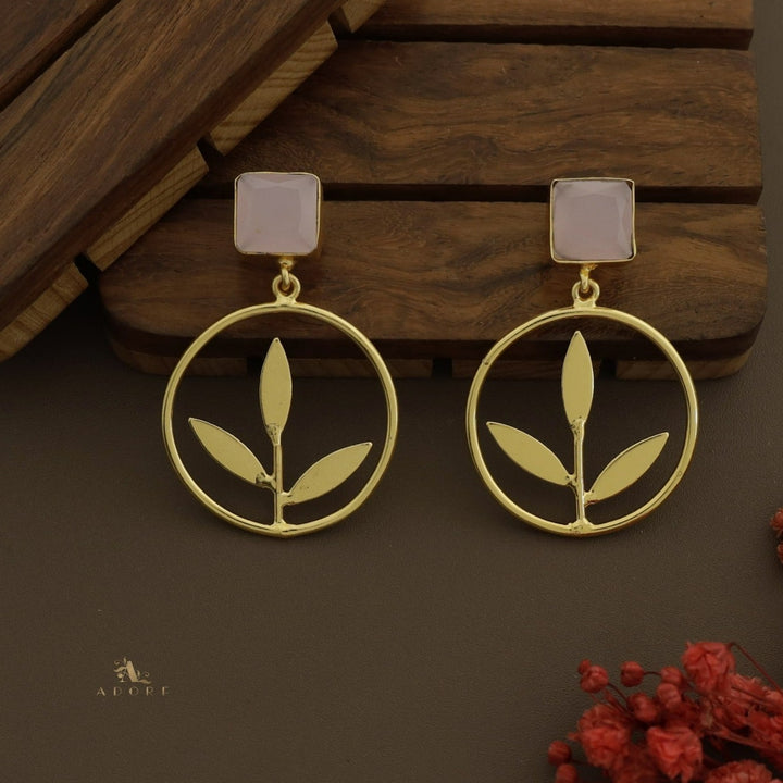 Rutula Glossy Square Leafy Hoop Earring