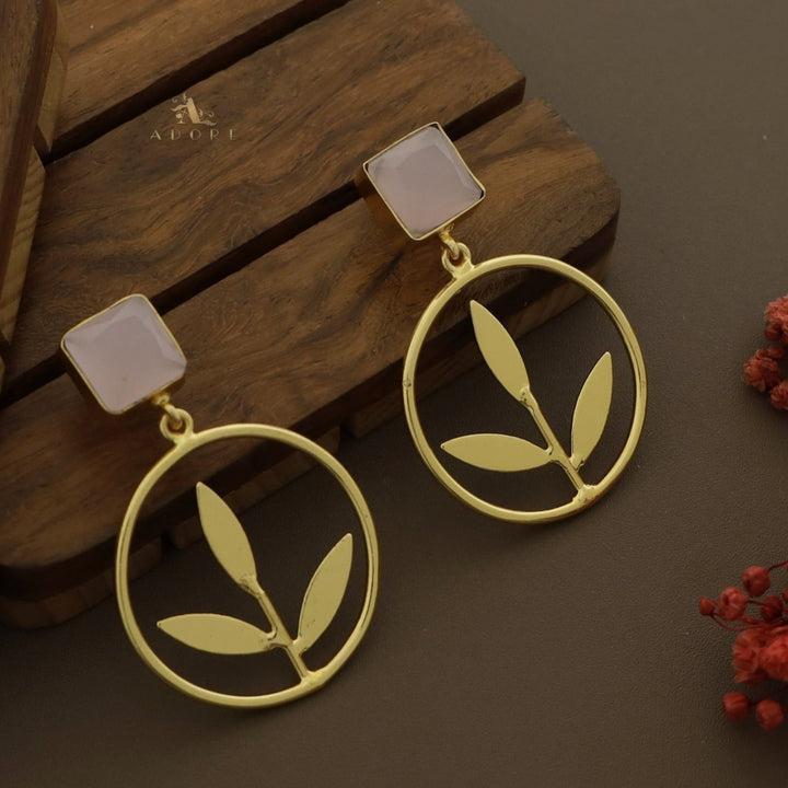 Rutula Glossy Square Leafy Hoop Earring