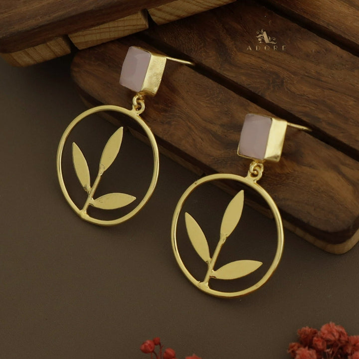 Rutula Glossy Square Leafy Hoop Earring
