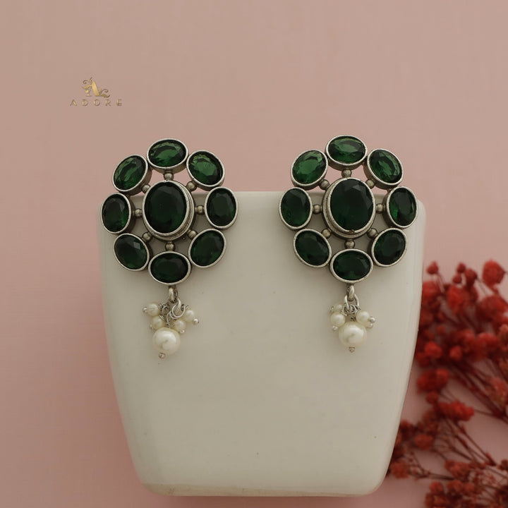 Glossy Flower Chakra Pearl Earring