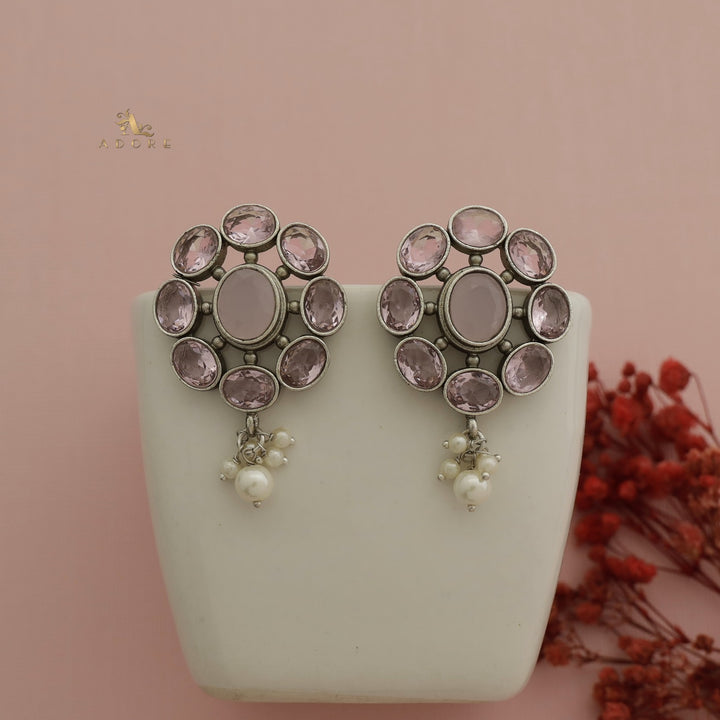 Glossy Flower Chakra Pearl Earring