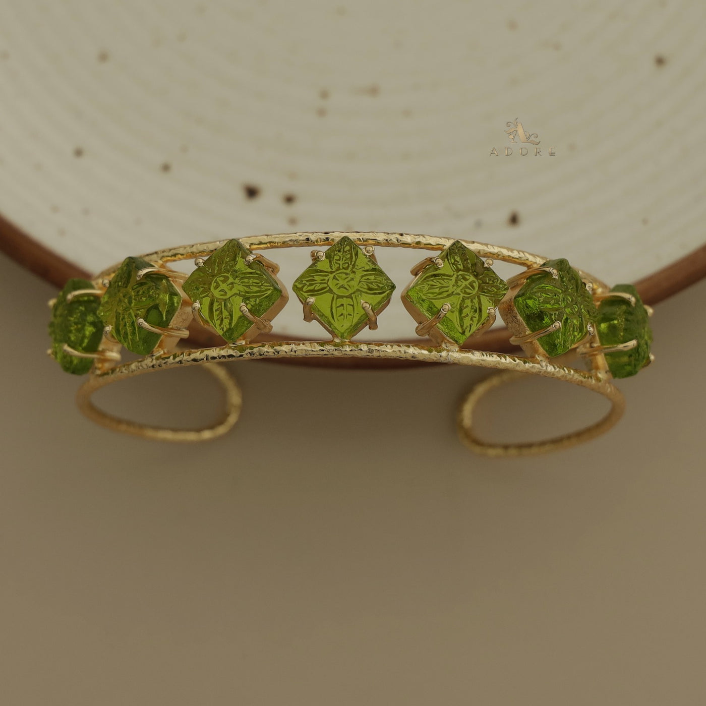 Adonai Textured Carved 7 Diamond Bangle