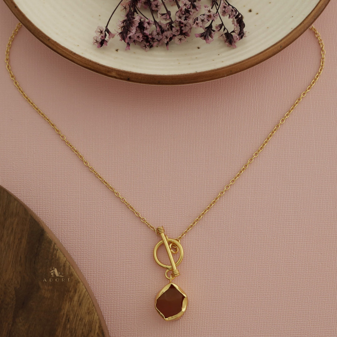 Yuka Golden Ring Raw Stone Neckpiece