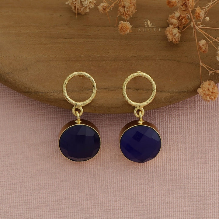 Golden Glossy Drum Earring