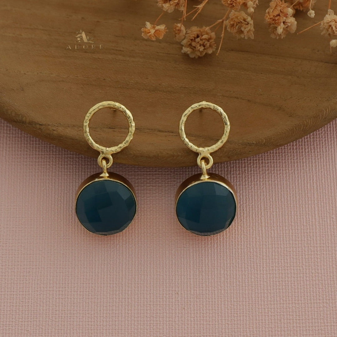 Golden Glossy Drum Earring