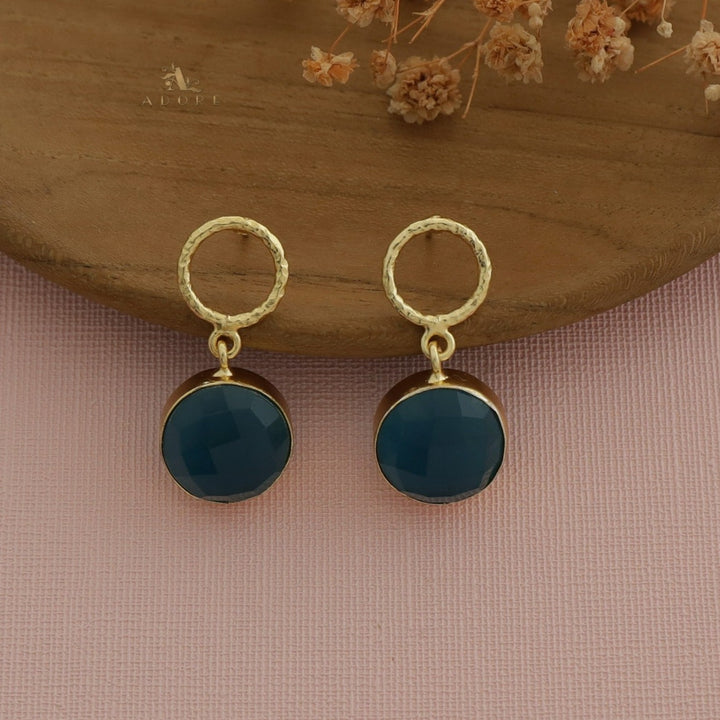 Golden Glossy Drum Earring