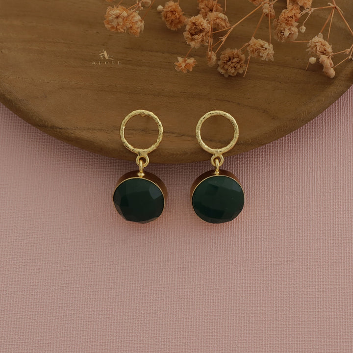 Golden Glossy Drum Earring