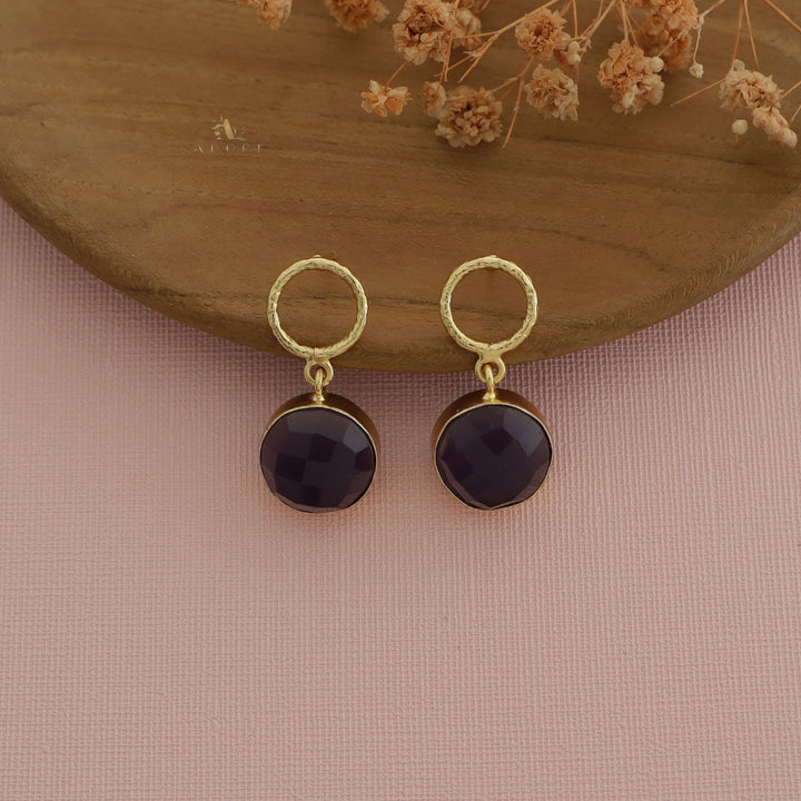 Golden Glossy Drum Earring