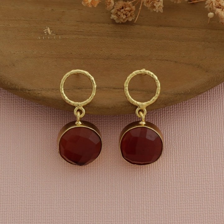Golden Glossy Drum Earring