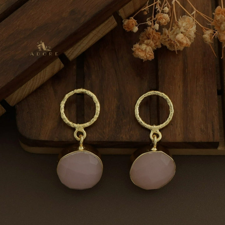 Golden Glossy Drum Earring