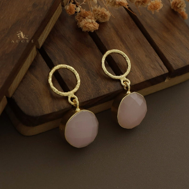 Golden Glossy Drum Earring
