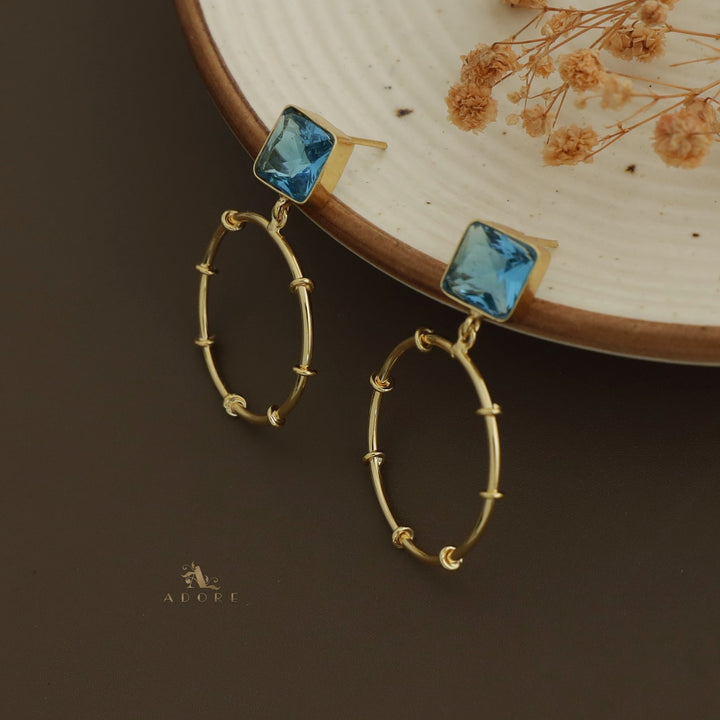 Colbia Square Glossy Circle Earring