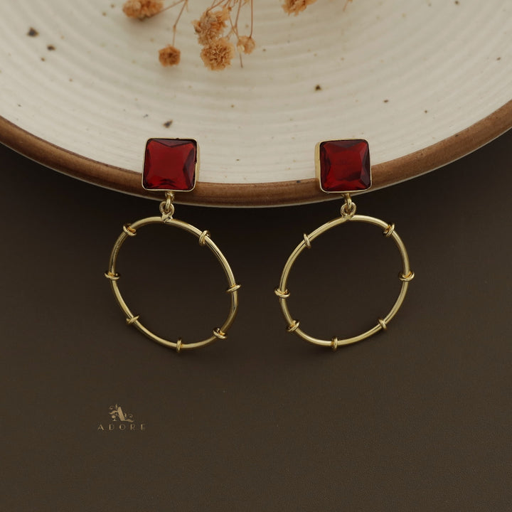 Colbia Square Glossy Circle Earring