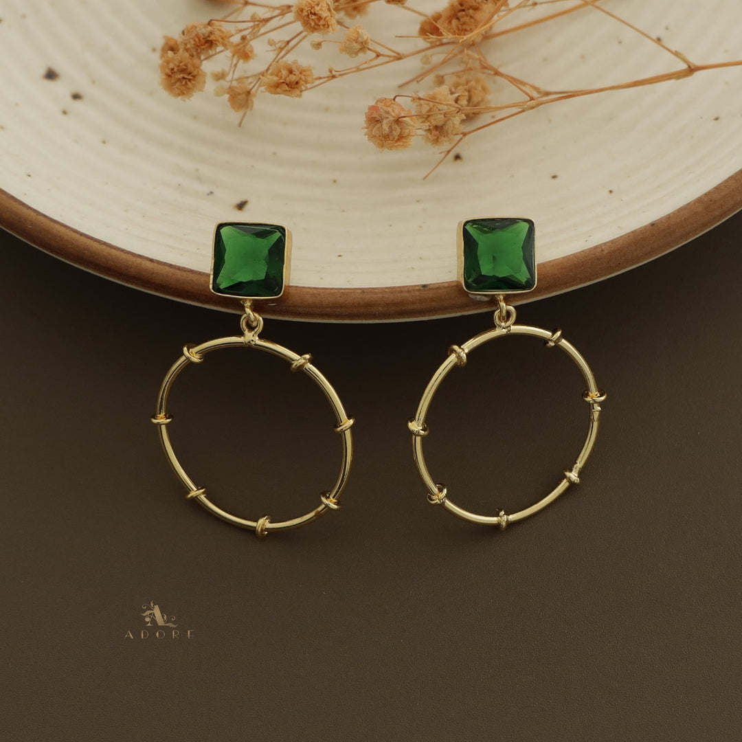 Colbia Square Glossy Circle Earring