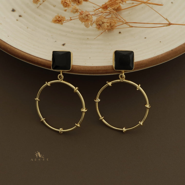 Colbia Square Glossy Circle Earring