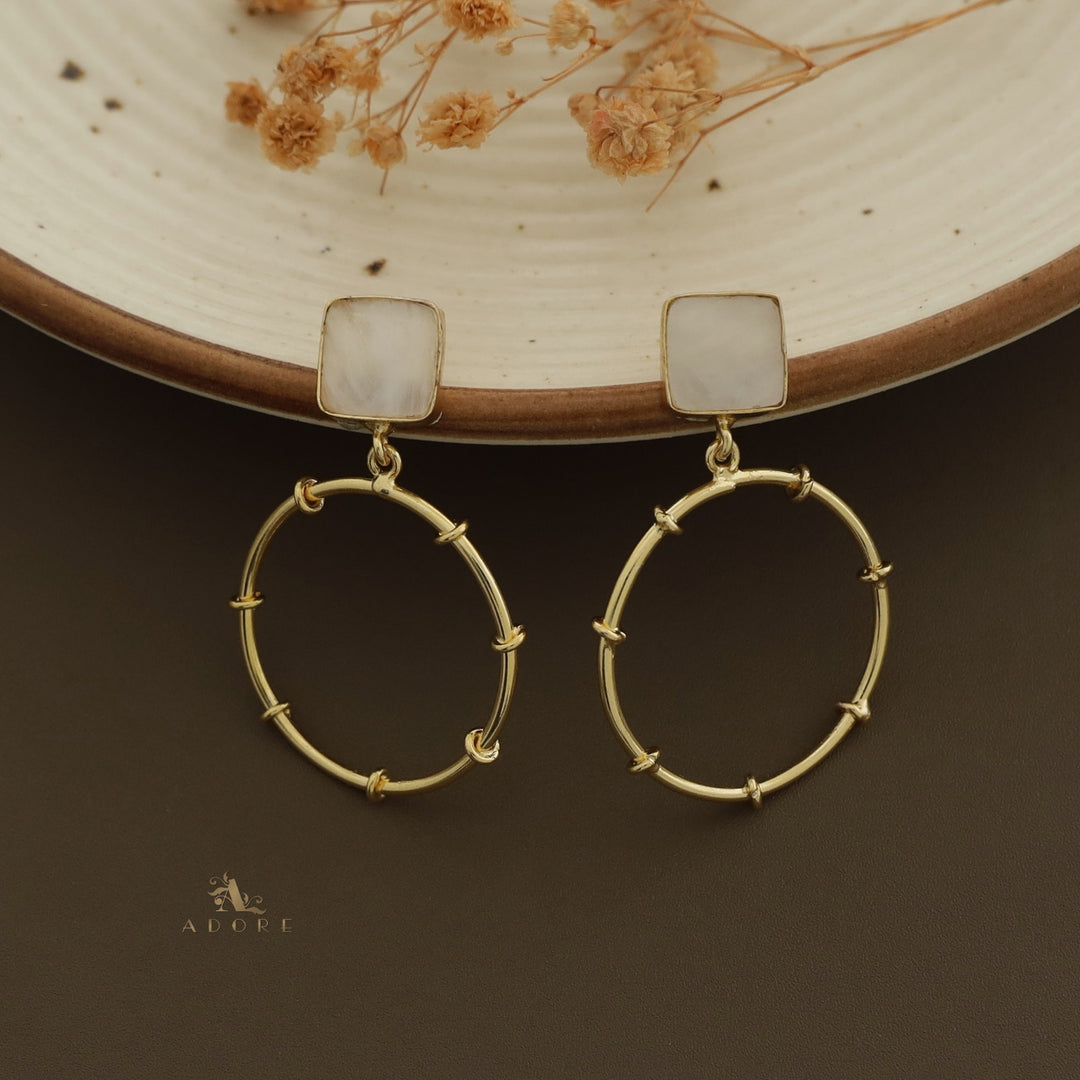 Colbia Square Glossy Circle Earring