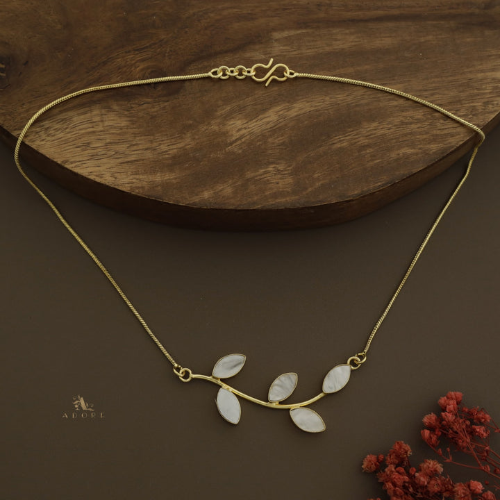 Golden Adira MOP Leafy Neckpiece