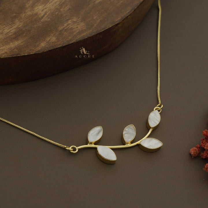 Golden Adira MOP Leafy Neckpiece