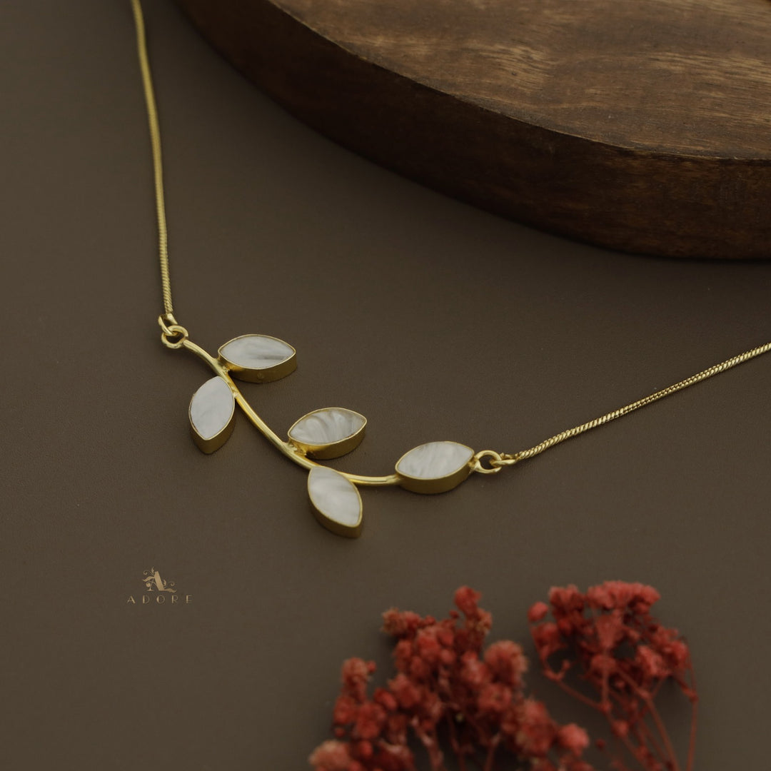 Golden Adira MOP Leafy Neckpiece