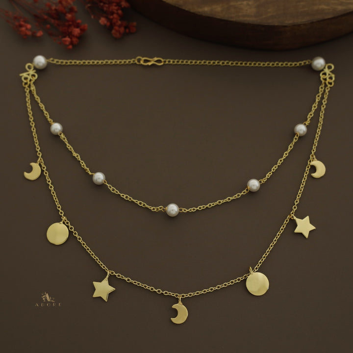 Golden 2 Layer Astral Pearl Neckpiece