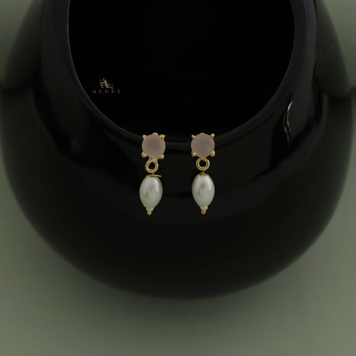 Romella Glossy Round Pearl Earring