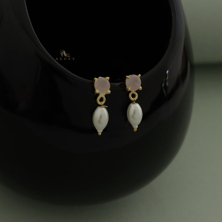 Romella Glossy Round Pearl Earring