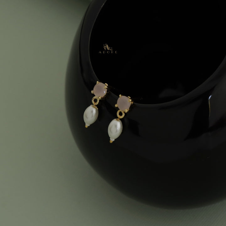Romella Glossy Round Pearl Earring