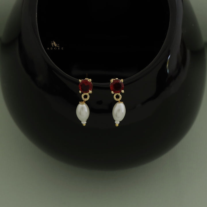 Romella Glossy Round Pearl Earring
