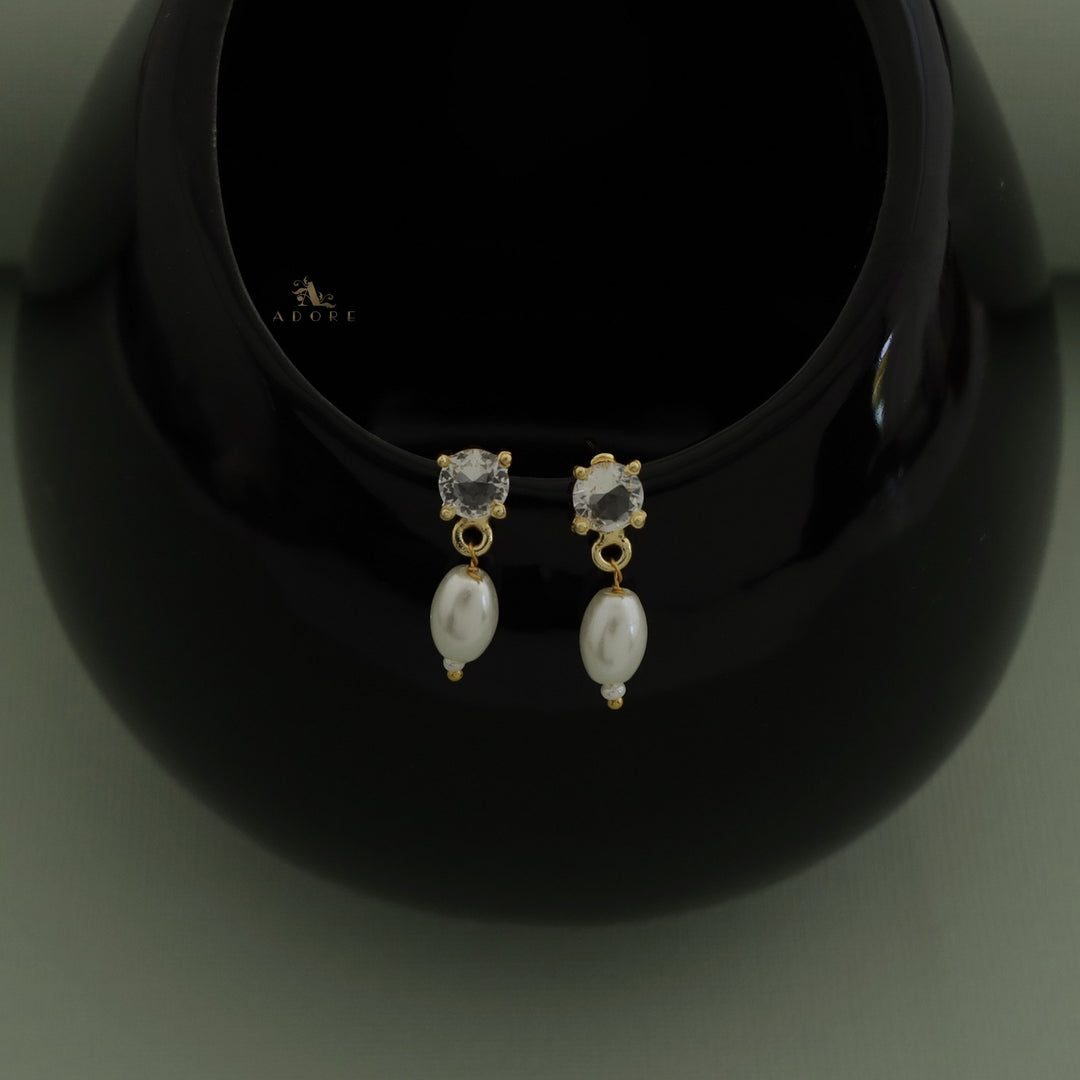Romella Glossy Round Pearl Earring
