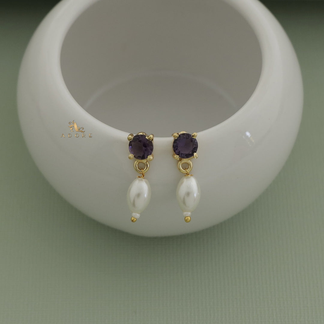 Romella Glossy Round Pearl Earring