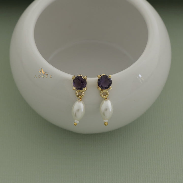 Romella Glossy Round Pearl Earring
