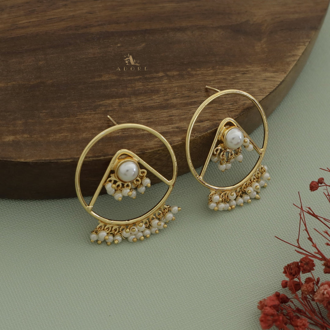 Lizandra Pearl Hoop Cluster Pearl  Earring