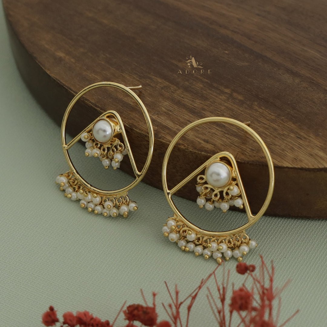 Lizandra Pearl Hoop Cluster Pearl  Earring