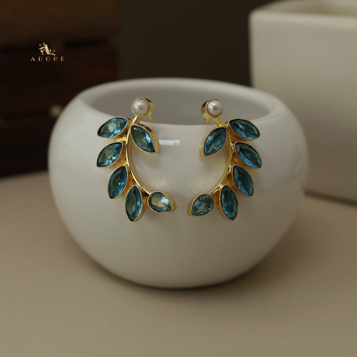 Glossy Olive Leafy Earring