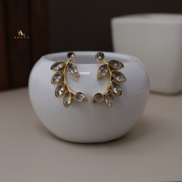 Glossy Olive Leafy Earring