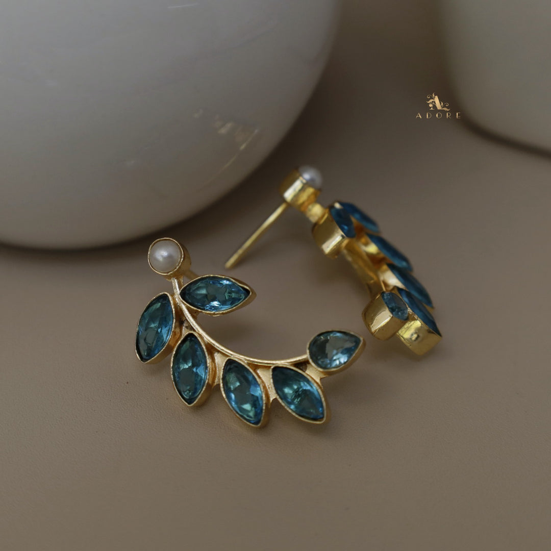 Glossy Olive Leafy Earring