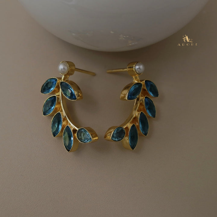 Glossy Olive Leafy Earring
