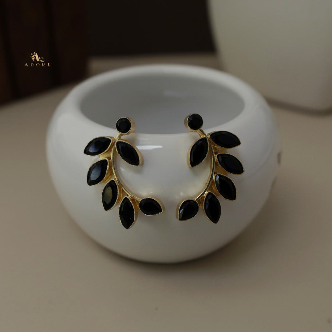 Glossy Olive Leafy Earring
