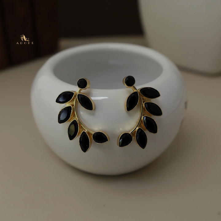 Glossy Olive Leafy Earring