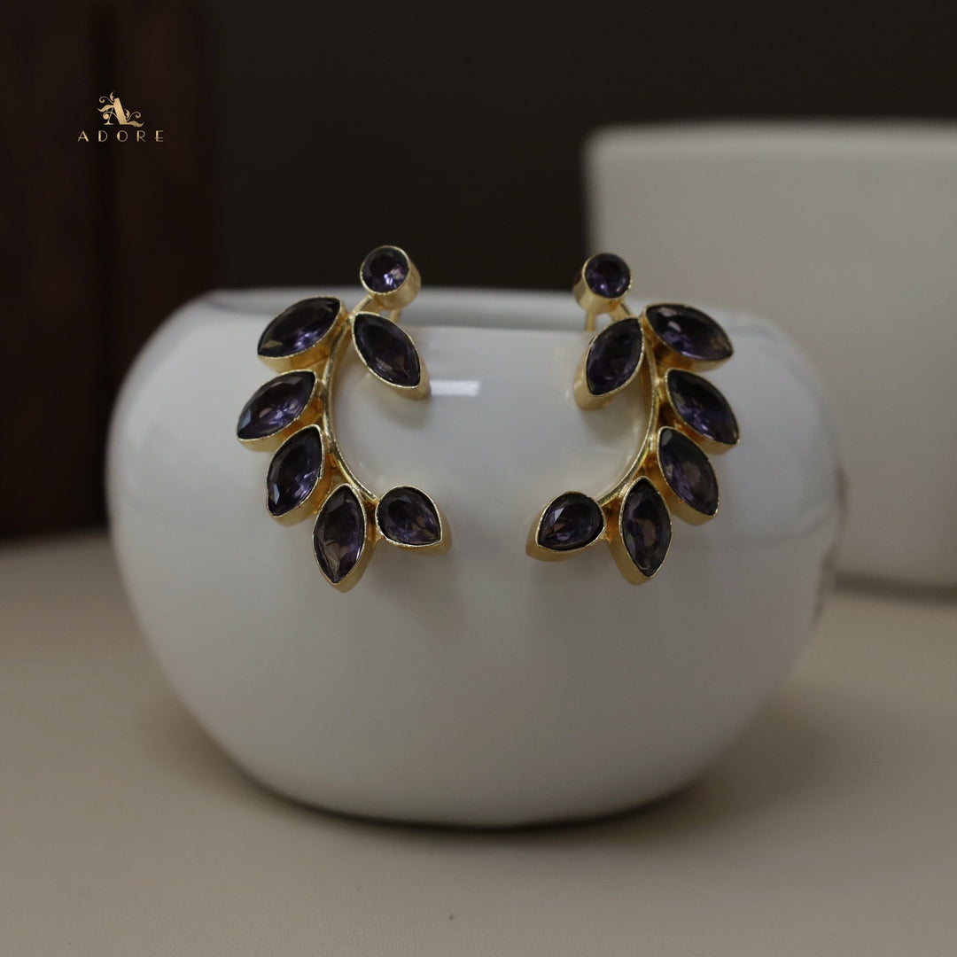 Glossy Olive Leafy Earring