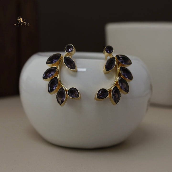 Glossy Olive Leafy Earring